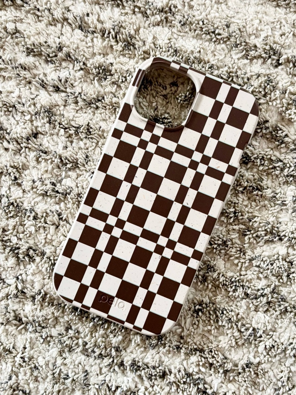 Pela Phone Case Checkerboard Brown & White Eco-Friendly Phone Case
